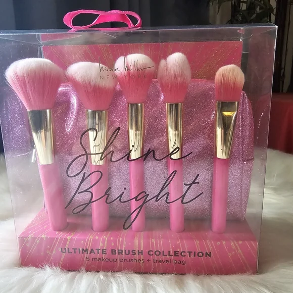 Make Up Brushes With Makeup Bag|Travel Bag Combo Pink - Picture 3 of 12